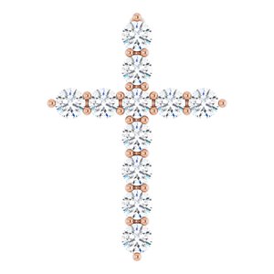 14K Rose 3/8 CTW Natural Diamond Cross Pendant Ethereal Legacy Boutiques