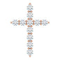 14K Rose 3/8 CTW Lab-Grown Diamond Cross Pendant