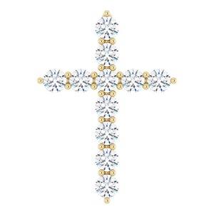 14K Yellow 3/8 CTW Natural Diamond Cross Pendant Ethereal Legacy Boutiques