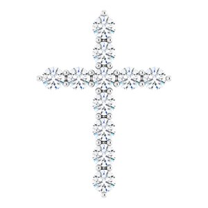 14K White 3/8 CTW Natural Diamond Cross Pendant Ethereal Legacy Boutiques