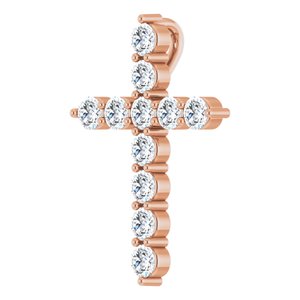 14K Rose 3/8 CTW Natural Diamond Cross Pendant Ethereal Legacy Boutiques