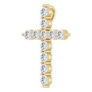 14K Yellow 3/8 CTW Lab-Grown Diamond Cross Pendant Ethereal Legacy Boutiques
