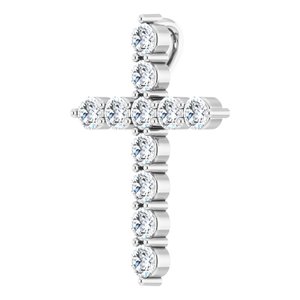 14K White 3/8 CTW Lab-Grown Diamond Cross Pendant Ethereal Legacy Boutiques