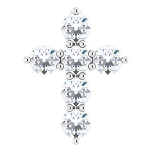 14K White 1/4 CTW Natural Diamond Cross Pendant Ethereal Legacy Boutiques