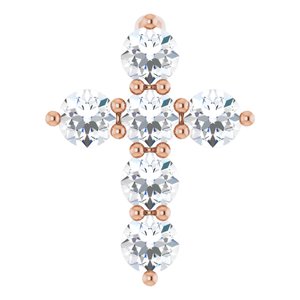 14K Rose 1/4 CTW Natural Diamond Cross Pendant Ethereal Legacy Boutiques