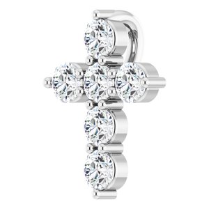 14K White 1/4 CTW Natural Diamond Cross Pendant Ethereal Legacy Boutiques