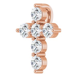 14K Rose 1/4 CTW Natural Diamond Cross Pendant Ethereal Legacy Boutiques