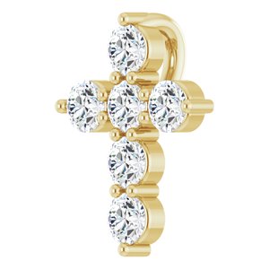 14K Yellow 1/4 CTW Natural Diamond Cross Pendant Ethereal Legacy Boutiques