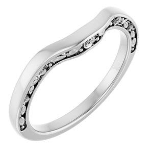 Platinum Floral Matching Band Ethereal Legacy Boutiques
