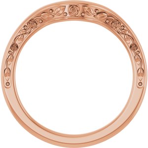 14K Rose Floral Matching Band Ethereal Legacy Boutiques