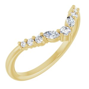 14K Yellow 1/5 CTW Lab-Grown Diamond Contour Band Ethereal Legacy Boutiques