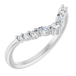 14K White 1/5 CTW Lab-Grown Diamond Contour Band Ethereal Legacy Boutiques