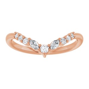 14K Rose 1/5 CTW Lab-Grown Diamond Contour Band Ethereal Legacy Boutiques
