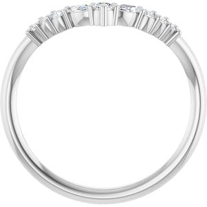 14K White 1/5 CTW Lab-Grown Diamond Contour Band Ethereal Legacy Boutiques