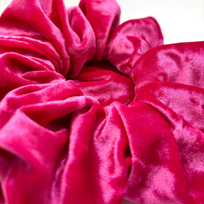 Bright Pink Crushed Velvet Scrunchie Enchanted Scrunch