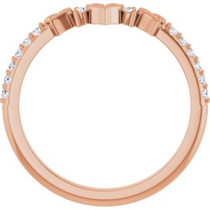 14K Rose 1/6 CTW Natural Diamond Heart Contour Band Ethereal Legacy Boutiques
