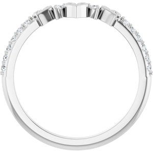 14K White 1/6 CTW Natural Diamond Heart Contour Band Ethereal Legacy Boutiques
