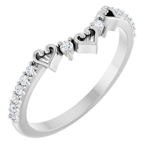 14K White 1/6 CTW Natural Diamond Heart Contour Band Ethereal Legacy Boutiques