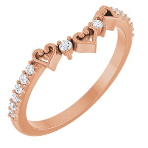 14K Rose 1/6 CTW Natural Diamond Heart Contour Band Ethereal Legacy Boutiques