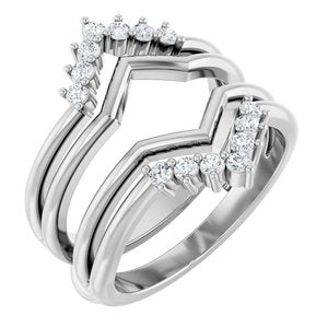 14K White 1/4 CTW Natural Diamond Ring Guard Ethereal Legacy Boutiques