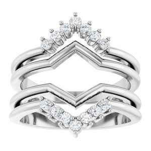 14K White 1/4 CTW Natural Diamond Ring Guard Ethereal Legacy Boutiques
