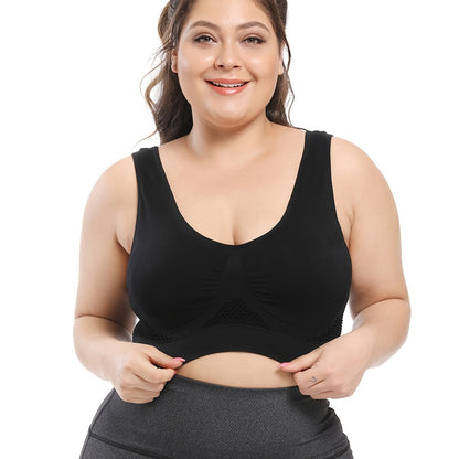 Plus Size Sports Bras for Women Seamless Bra with Pads Big Size Bralette Push Up Brassiere Bra Vest NovaCart