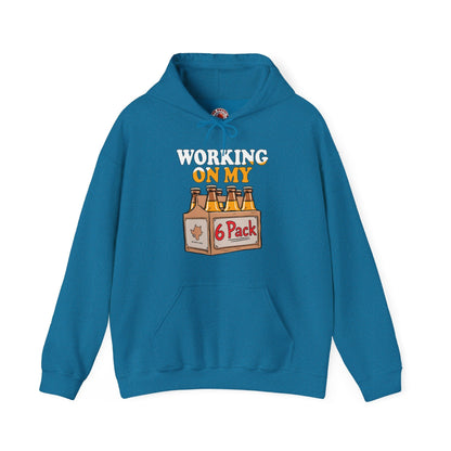Working On My 6 Pack Hooded Sweatshirt The Devil's Pickle