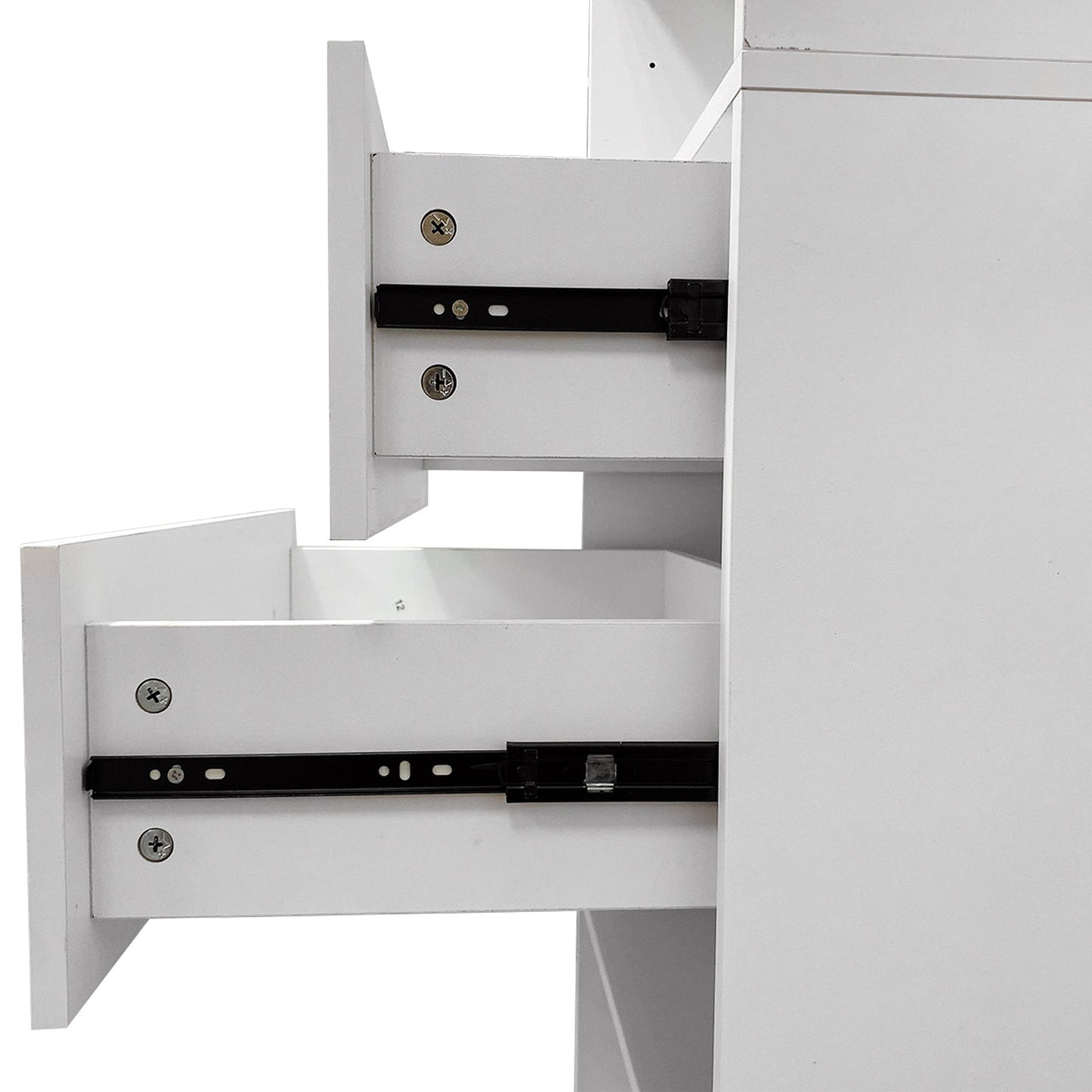 C1 Modular Wooden Closet Organizer System with 2 Drawers 3 Shelves Wall Mount Shelving for Walk in Closet Bedroom Organization Built in Clothes Storage White 23.62''W x 16.04''D x 31.49''H New Era Fashion LLc