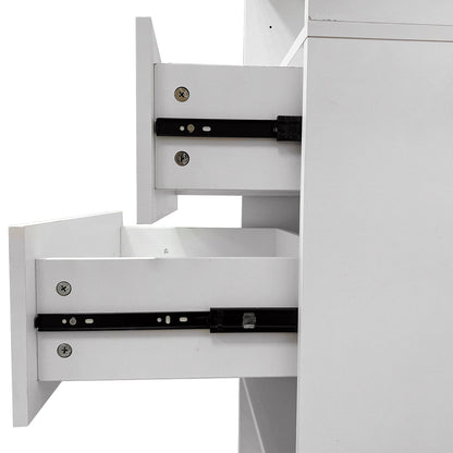 C1 Modular Wooden Closet Organizer System with 2 Drawers 3 Shelves Wall Mount Shelving for Walk in Closet Bedroom Organization Built in Clothes Storage White 23.62''W x 16.04''D x 31.49''H New Era Fashion LLc
