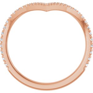 14K Rose 1/5 CTW Natural Diamond French-Set Contour Band Ethereal Legacy Boutiques