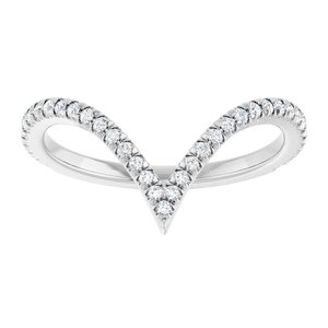 14K White 1/5 CTW Natural Diamond French-Set Contour Band Ethereal Legacy Boutiques