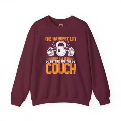 The Hardest Lift Of All Is Getting Off The Couch Crewneck Sweatshirt The Devil's Pickle