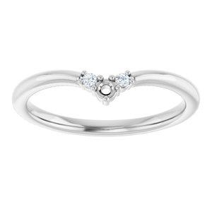 14K White .06 CTW Lab-Grown Diamond Contour Band Ethereal Legacy Boutiques