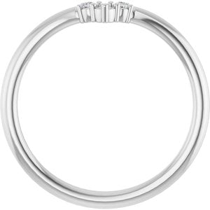 14K White .06 CTW Lab-Grown Diamond Contour Band Ethereal Legacy Boutiques