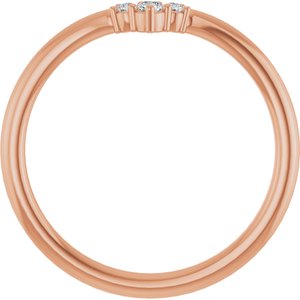 14K Rose .06 CTW Natural Diamond Contour Band Ethereal Legacy Boutiques