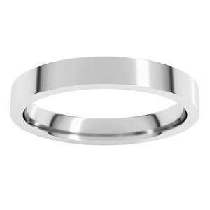 14K White 3 mm Flat Comfort Fit Light Band Size 8.5 Ethereal Legacy Boutiques