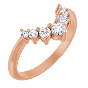 14K Rose 1/3 CTW Natural Diamond Contour Band Ethereal Legacy Boutiques