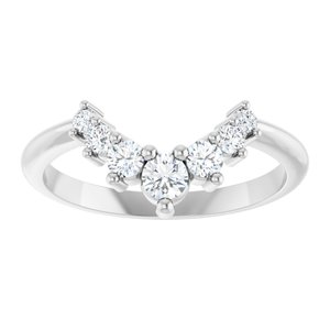 14K White 1/3 CTW Natural Diamond Contour Band Ethereal Legacy Boutiques