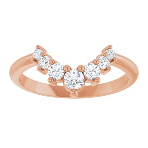 14K Rose 1/3 CTW Natural Diamond Contour Band Ethereal Legacy Boutiques
