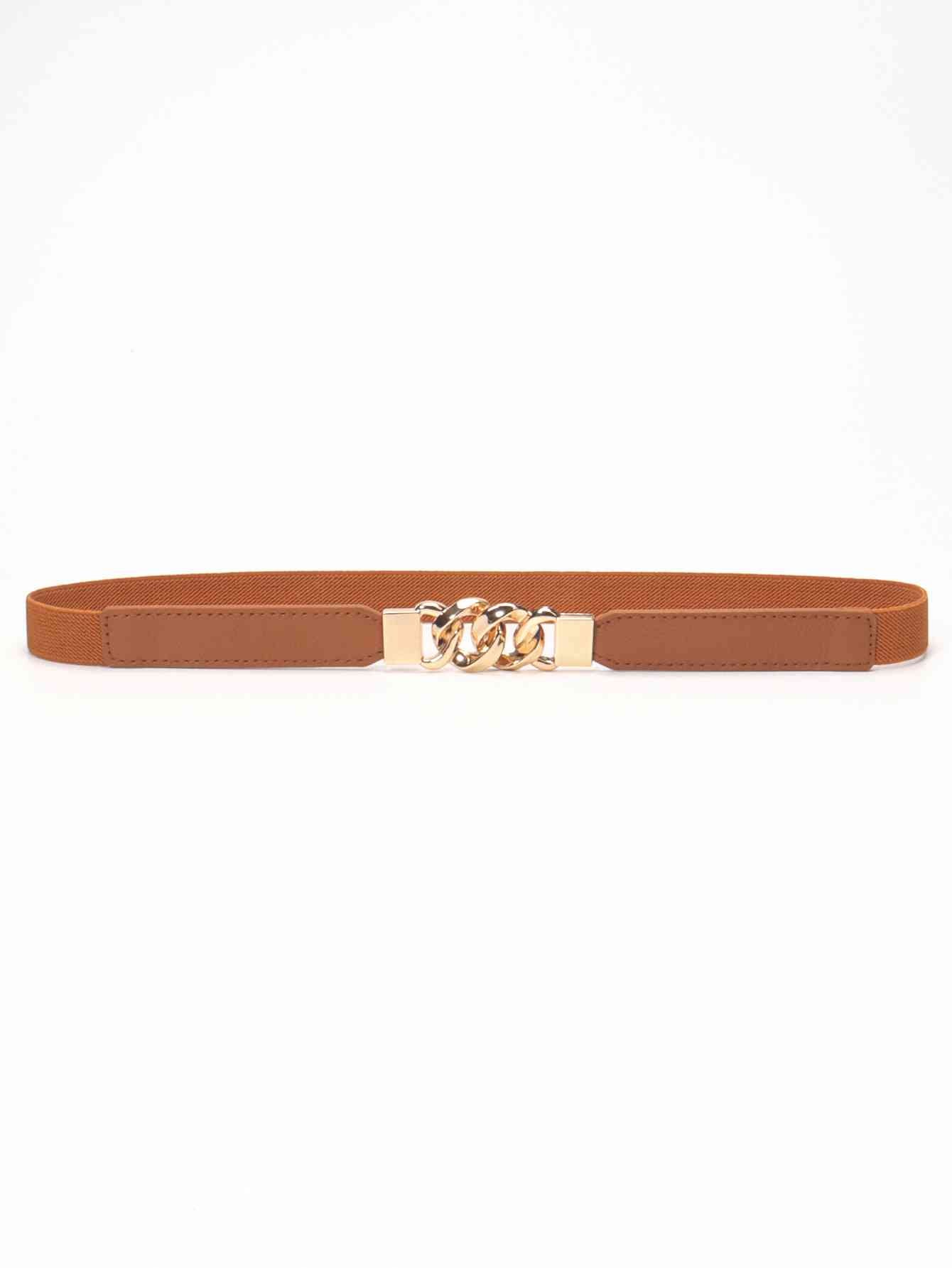 ElegantStyle Zinc Alloy Buckle Elastic PU Belt – Versatile and Stylish Accessory See size chart under “more details” The Fashion Celestial