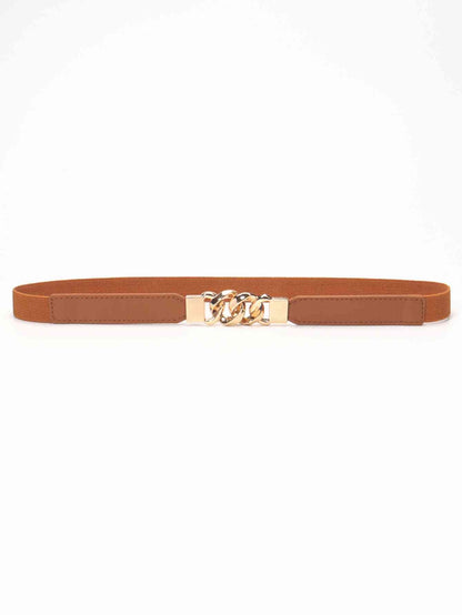 ElegantStyle Zinc Alloy Buckle Elastic PU Belt – Versatile and Stylish Accessory See size chart under “more details” The Fashion Celestial