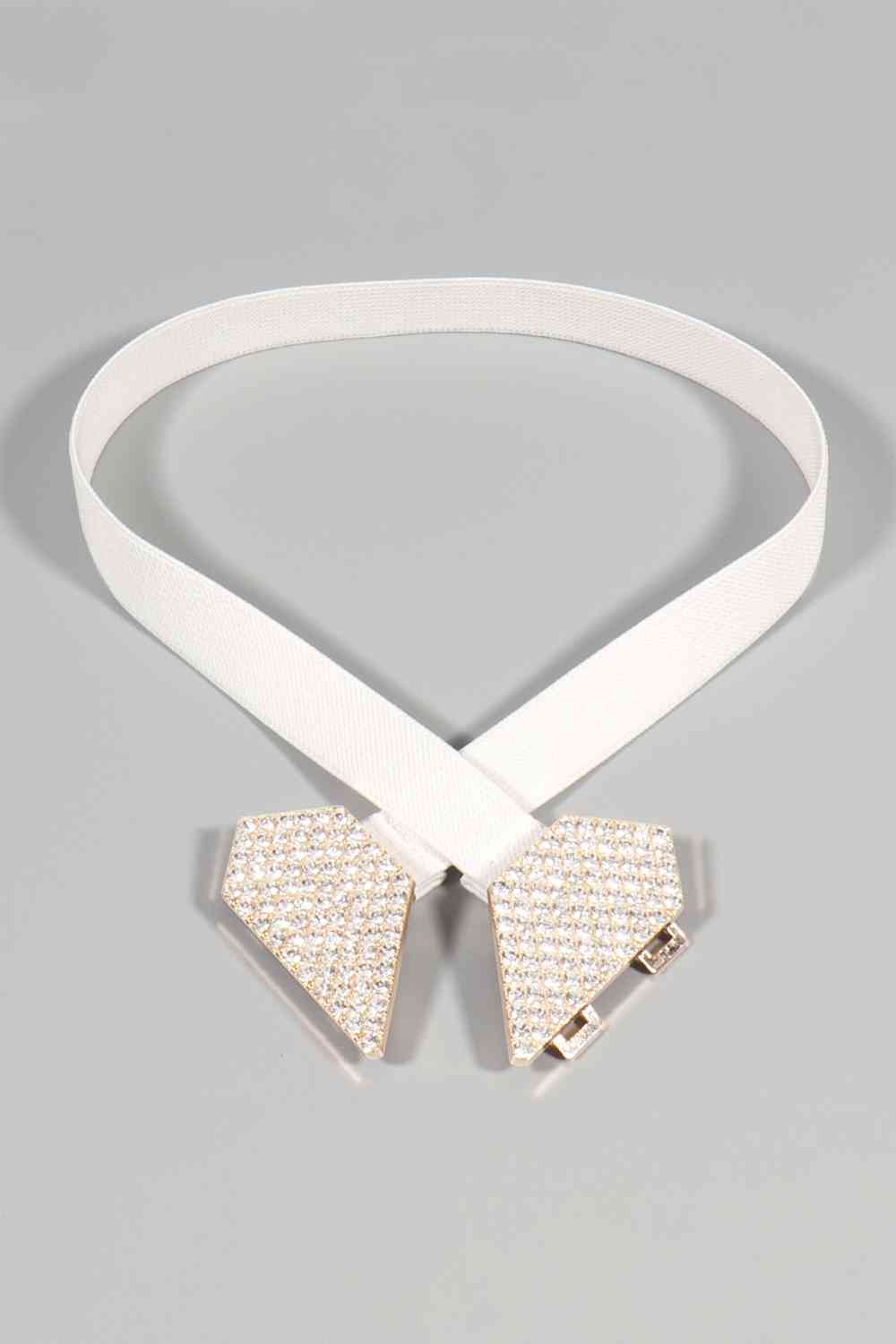 GlamStyle Rhinestone Heart Buckle Elastic Belt – Stunning Sparkle and Comfort See size chart under “more details” The Fashion Celestial