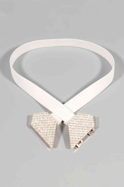 GlamStyle Rhinestone Heart Buckle Elastic Belt – Stunning Sparkle and Comfort See size chart under “more details” The Fashion Celestial