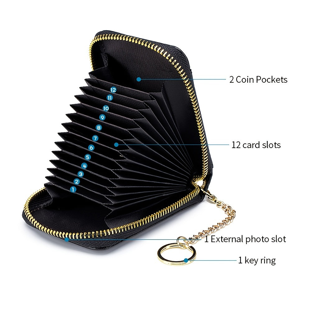 [RFID Credit Card Holder] Casual RFID Credit Card Holder, Multi-compartment Wallet - Simple Zip Around Card Case NovaCart