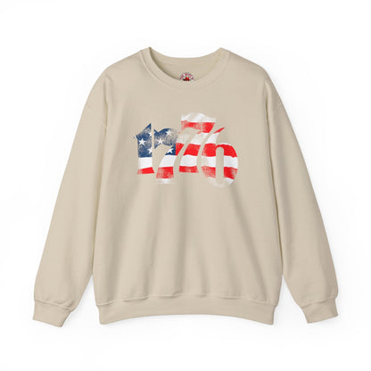 1776 American Flag Crewneck Sweatshirt The Devil's Pickle