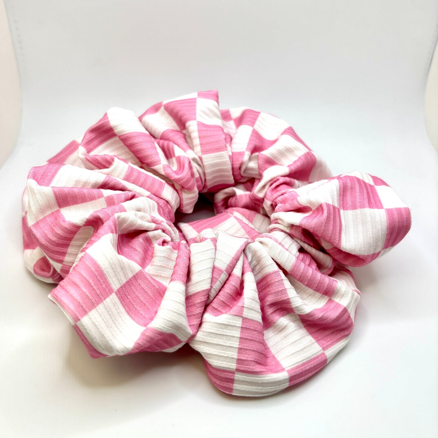 Pink Checkered Summer Scrunchie Enchanted Scrunch
