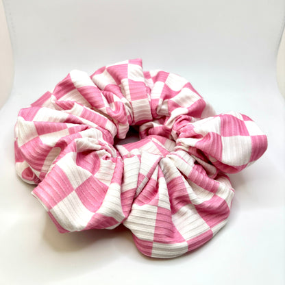 Pink Checkered Summer Scrunchie Enchanted Scrunch