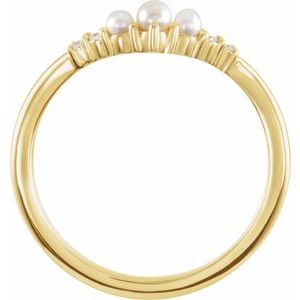 14K Yellow Pearl & .03 CTW Natural Diamond Contour Band Ethereal Legacy Boutiques
