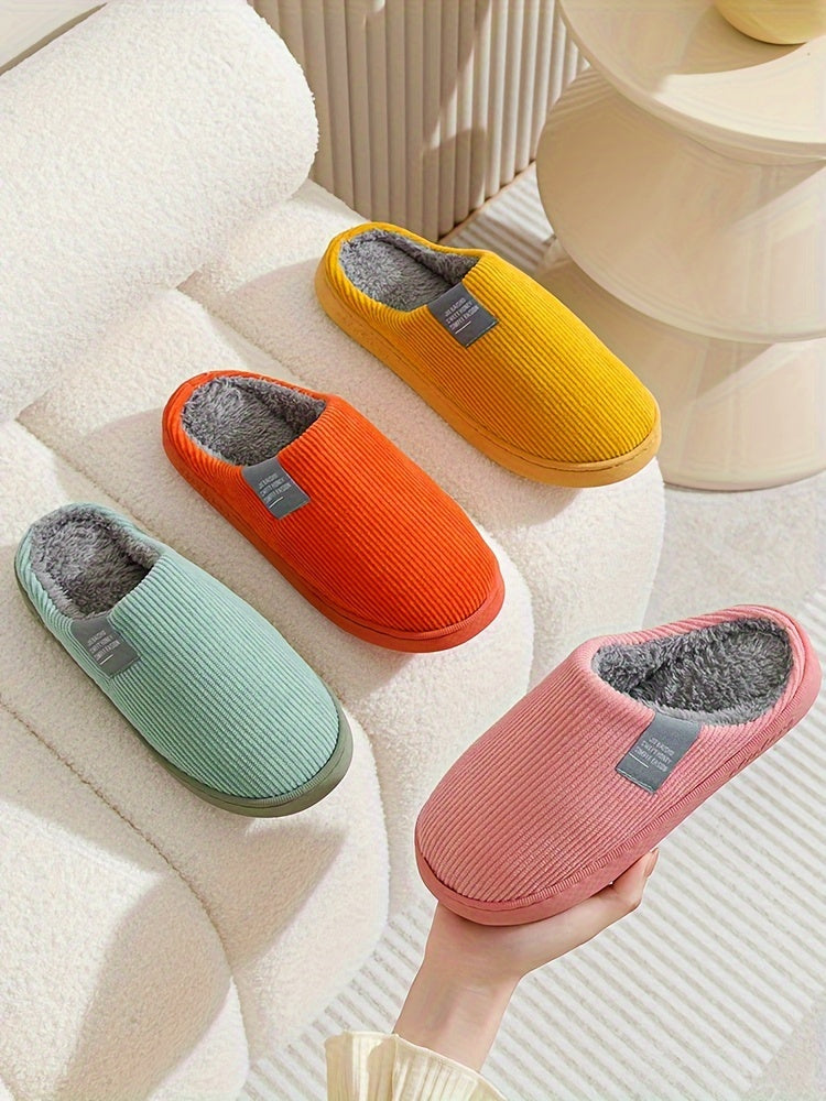 Couple's Warm Slippers for Women, Household Use for Spring, Autumn, and Winter, Non-Slip Thick Sole Indoor Postpartum Plush Slippers for Winter, for Men, Women Shoes NovaCart