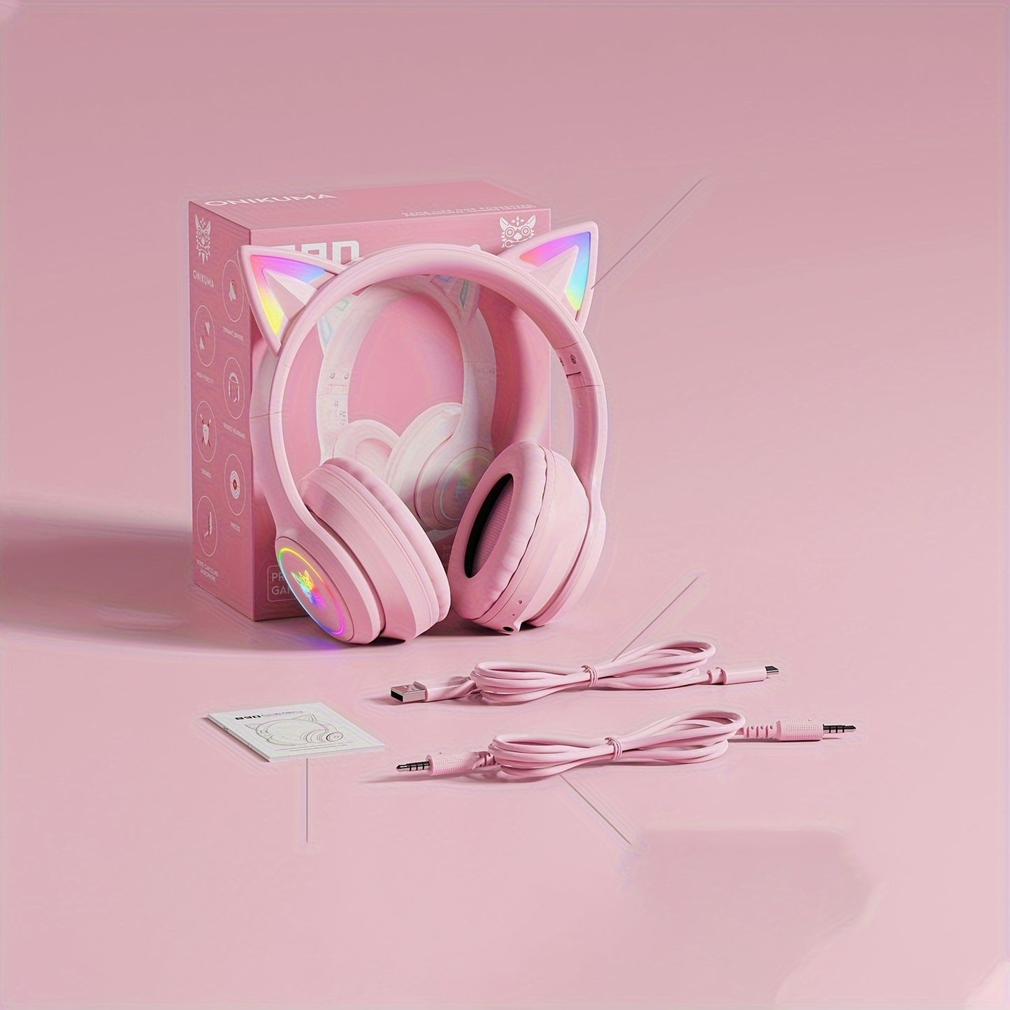[Cat Ear Design] ONIKUMA Cute Gaming Headset | Bluetooth, Noise Cancelling, High-Quality Sound, Cat Ears NovaCart